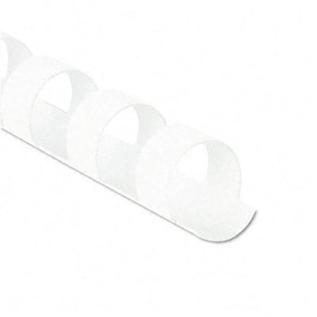 Fellowes 52371 Plastic Comb Bindings  3/8   55-Sheet Capacity  White  100 Per Pack